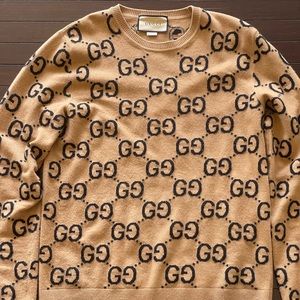 Authentic Mens Gucci GG Wool Jacquard Sweater Size (Large)